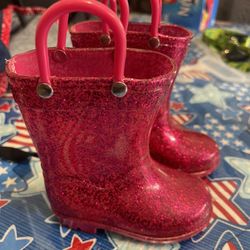 Pink Rain Boots Size 5 