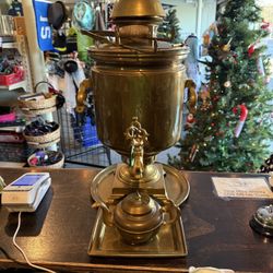 Antique 1890s Brass Samovar/Traditional Tea Kettle