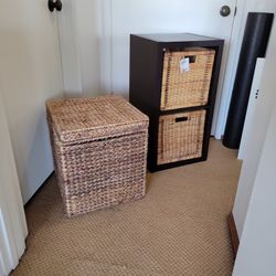 Wicker Bamboo Storage Cabinets Hamper And Storage Baskets And Cabinet 