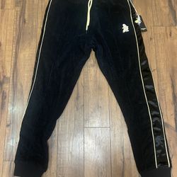 396 NWT Bananas Monkey Men’s Track Pants Joggers Black Large Heavy Weight Size L