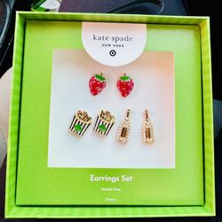 Kate Spade Earrings 3 Set New In Box  - Champagne 🥂 