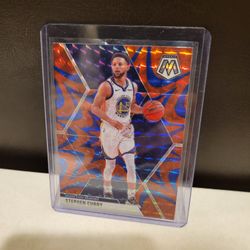 Steph Stephan Curry Warriors Reactive Red Mosiace NBA Card MINT