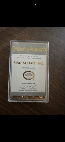Pokémon Mewtwo 23K Gold Plated Trading Card