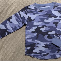 Blue Pullover Camo Long Sleeved Shirt from Baby Gap 2T