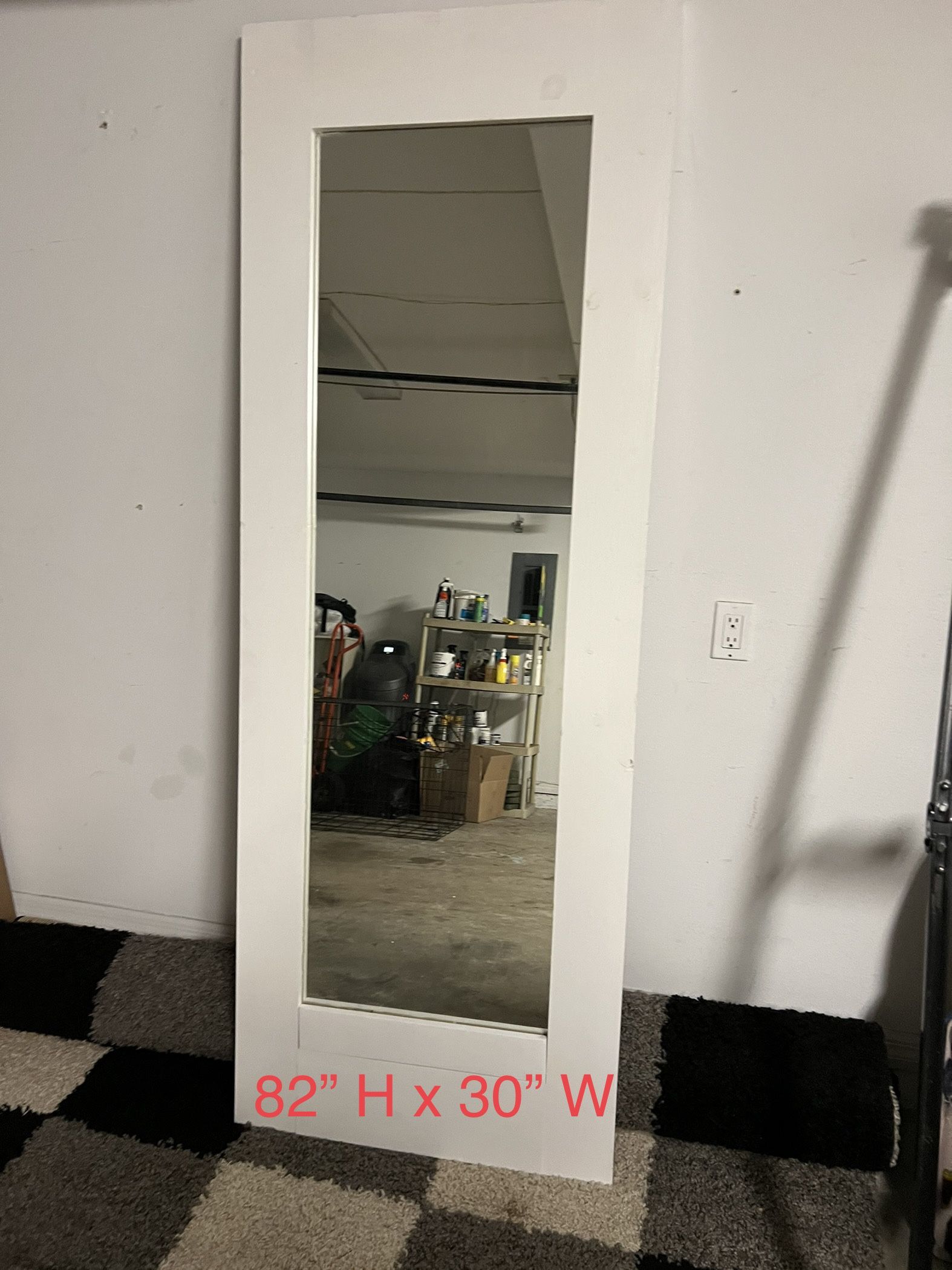 Custom Made Mirrored Barn Door - (82”H X 30” W)