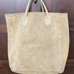 Vintage Brookstone Suede Bag Tote