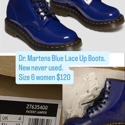 Dr Martens Lace Up Boots Blue 