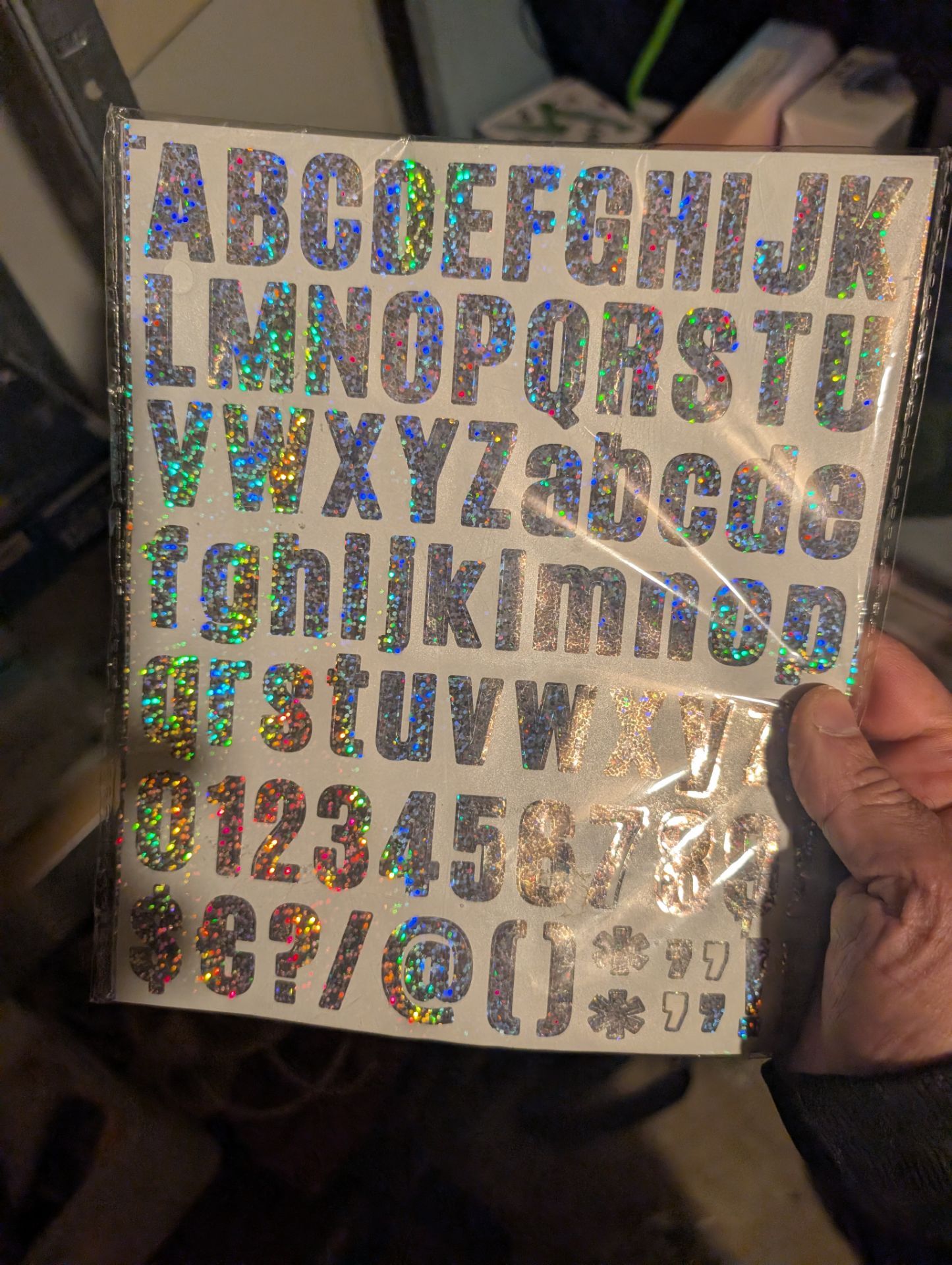 Letter and number sheet sticker set, five pages