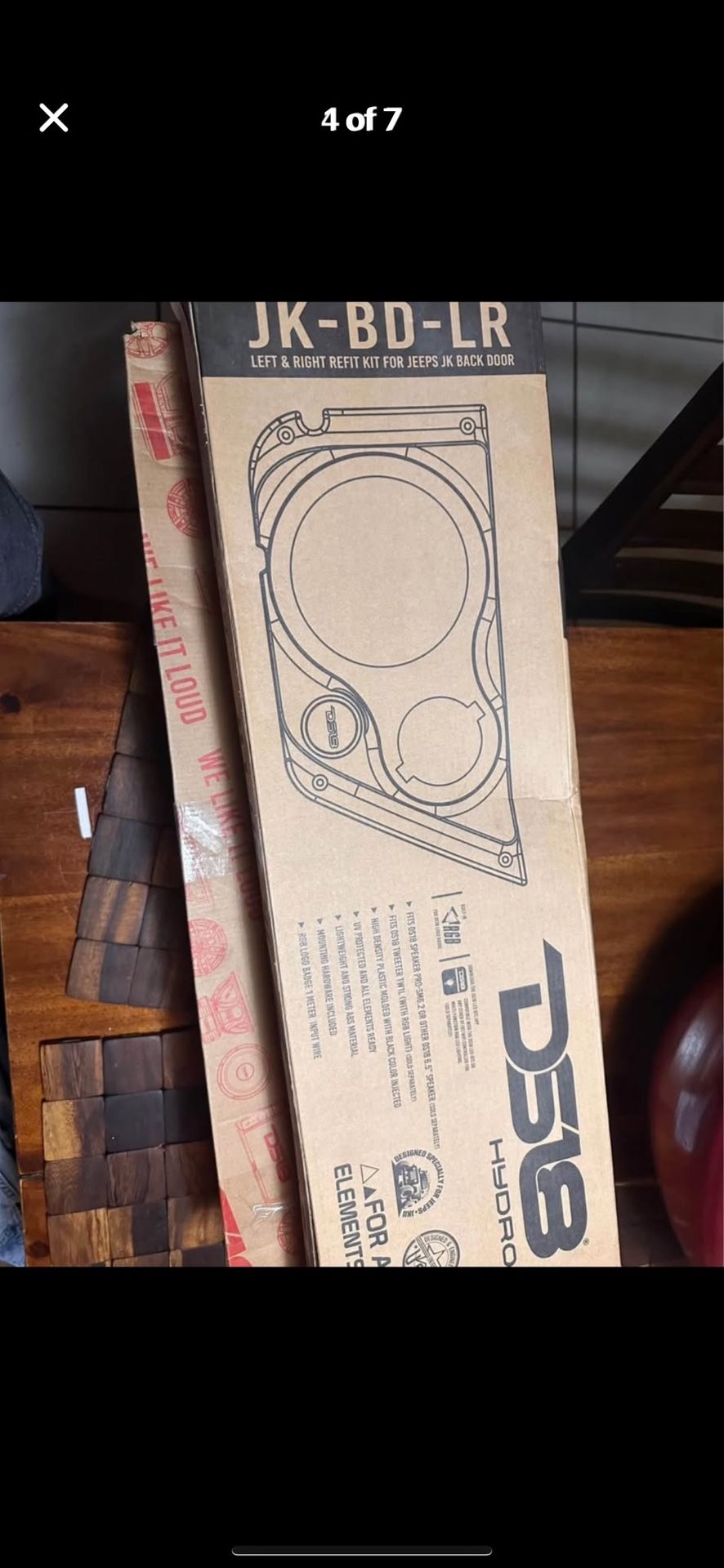 DS18 JK-BD-LR Jeep Wrangler Rear Door Panel Pod for 6.5" Speakers with Tweeters