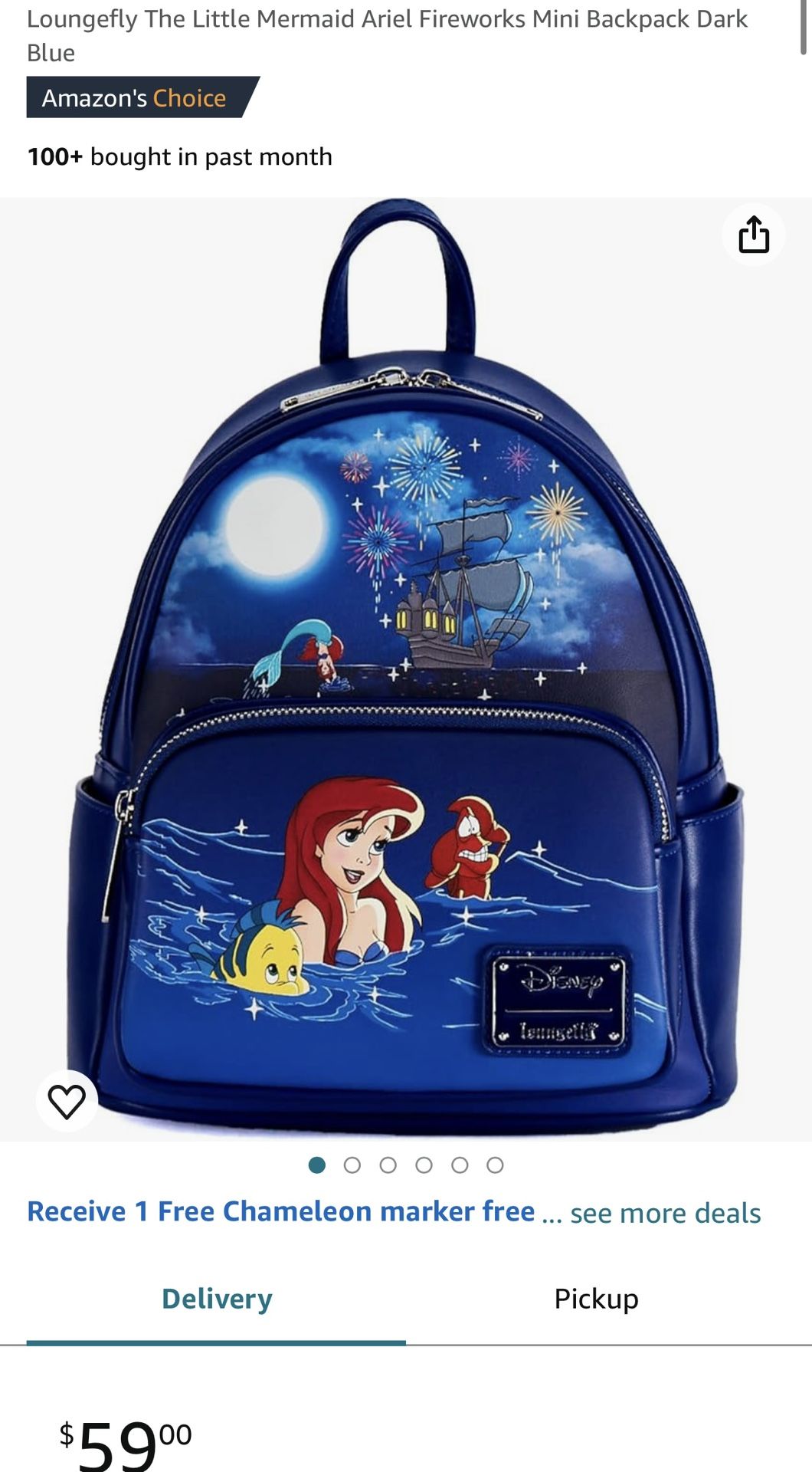 Little Mermaid Loungefly Backpack Purse