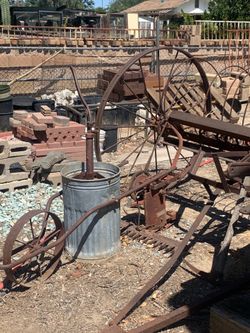 Antique sprayer and hay rake early 1900 Antique sprayer and hay rake early 1900