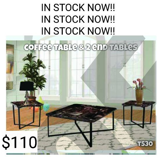 BRAND NEW 3PC MARBLE COFFEE TABLE SET