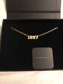 Personalized “1997” Gold Vermeil necklace from THE M Jewelers