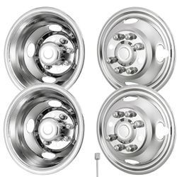 CIRONBOW 16" 8 Lug Wheel Simulators,Stainless Steel,With Bolt Kit Fit For Pick-Up Trucks Vans RV Hub Caps Rim Skin Chrome Cover Parts ;E350/E-