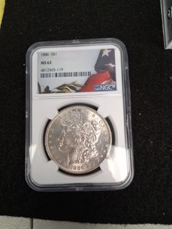 1886 Morgan Silver Dollar NGC MS62