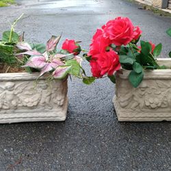 2 Planter Cherub Angels Concret 