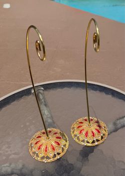 Vintage Jeweled Pair of Ornament Stands