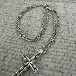 David Yurman Necklace and Cross Pendant 