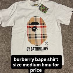 White burberry bape shirt 