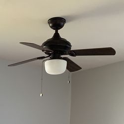 Brown ceiling fan With Frosted Glass Globe Light Bedroom Living Room Home Decor Boho Fan Light