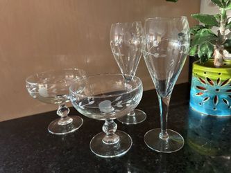 Princess House Dessert & Champagne Glasses