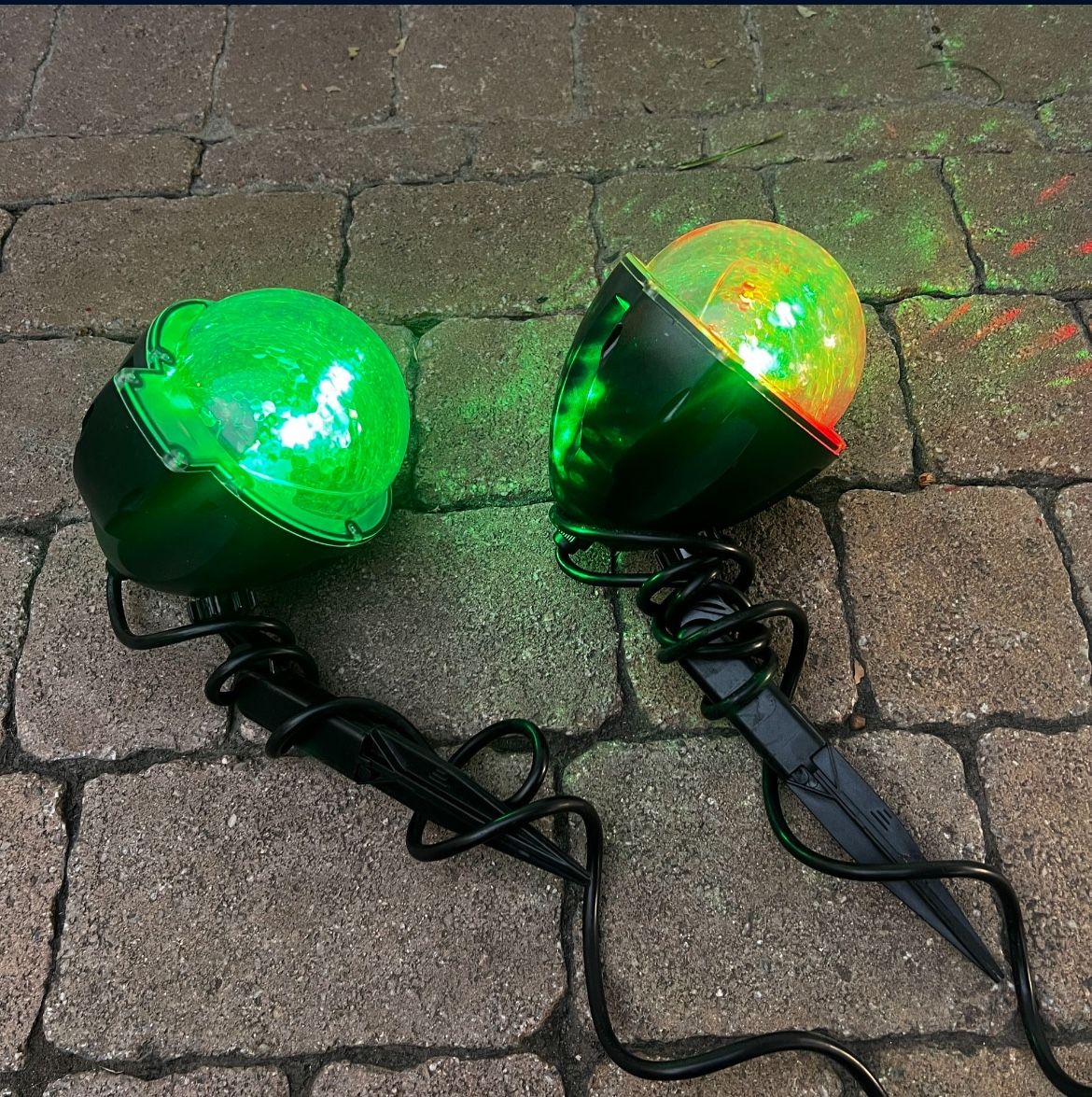 Large Green & Red Yard Lights Christmas Decor- $15 Each 