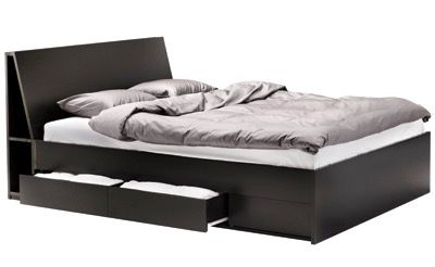 IKEA Oppdal Queen size bed frame with storage drawers