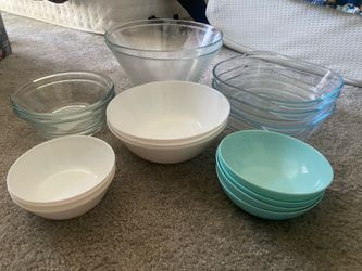 Ceramic and glass bowls set-17