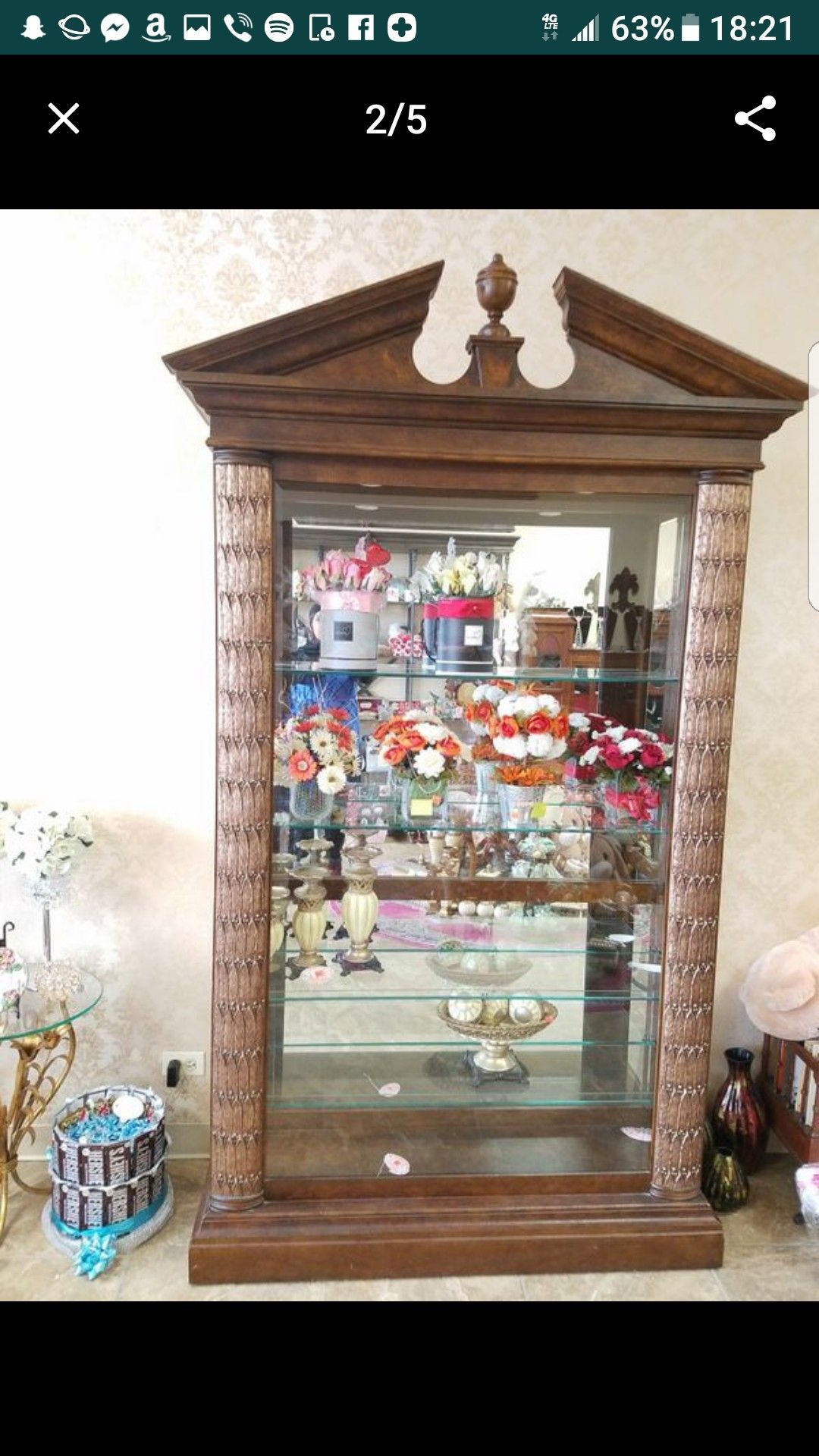 Antique China cabinet with lights