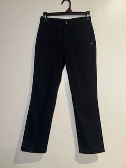 VOLCOM Boys Sz 10 Corpo Class Black Dress Pants Chinos Skater Adj Waist EEUC