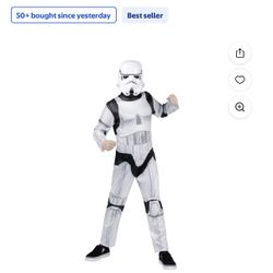 Used: Star Wars Stormtrooper Halloween Costume for Children Youth Boys Size M (8)