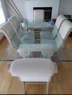 Glass Dining Table and 6 Chairs
