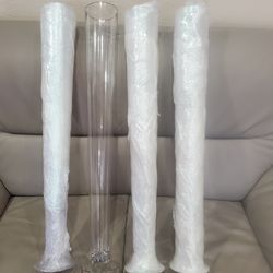32" Clear Glass Pilsner Vase $13 Each Or 50/for 4