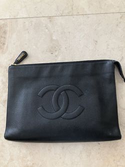 Chanel Caviar Vintage Leather Portfolio Clutch 