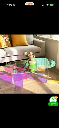 Brand New In Box Iridescent Acrylic Coffee Table