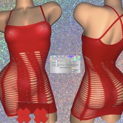 EXOTIC DANCE/ CLUB/ RAVE WEAR: 1 PIECE DRESS WITH RHINESTONES 