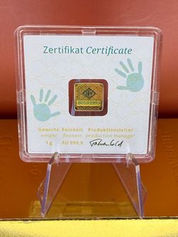1 gram gold Geiger bar in assay
