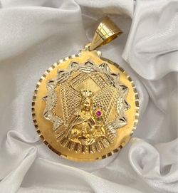 2-Tone Gold Saint Pendant