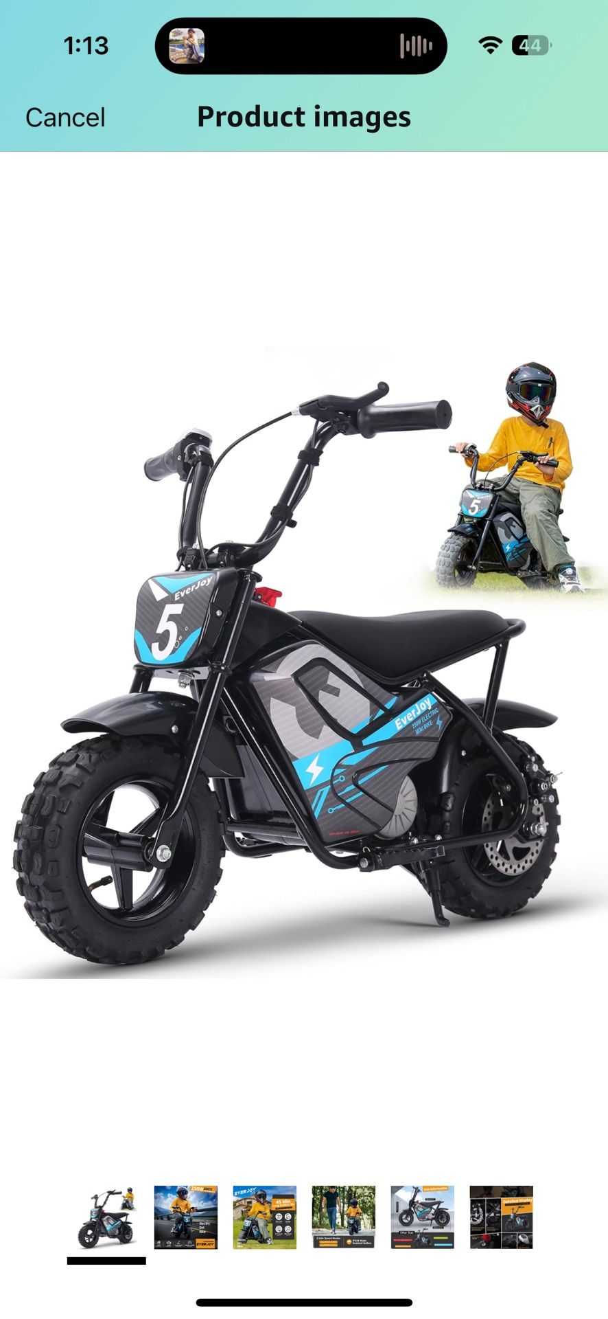24V Electric Dirt Bike for Kids 250W High Torque Motor, 24V 9AH, 2 Speeds,10/12 MPH, UL 2849 Certificated Electric Kids Mini Bike for Ages 3+