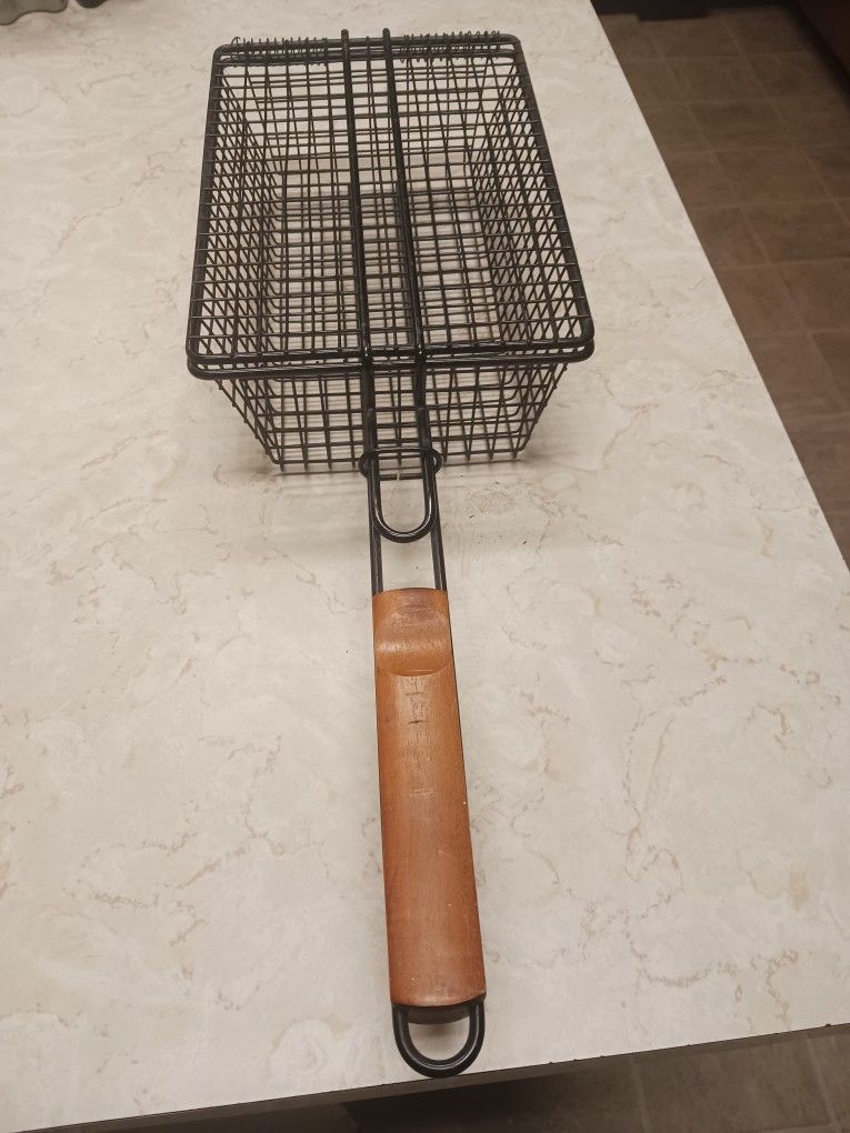 Grill Basket with Wooden Handle