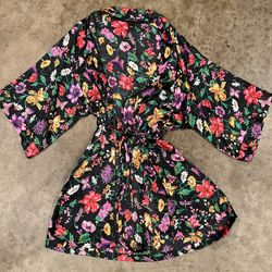 Victoria’s Secret Kimono Satin Robe Victoria's Floral, Butterflies, Fairy Aesthetic 