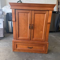 Home Decorators Collection Naples 26.5 in. W x 8 in. D x 32.8 in. H Bathroom Storage Wall Cabinet in Warm Cinnamon