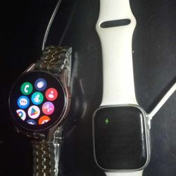 Samsung Watch And I Watch With Chargers