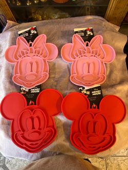 Disney Mickey & Minnie Mouse Silicone Trivets Set of 4