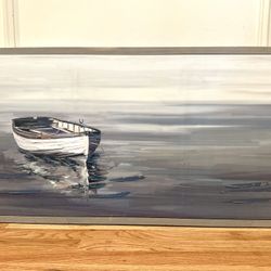 Coastal Boat Themed Wood Framed Canvas