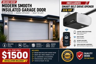 Garage Door insulated 16x7