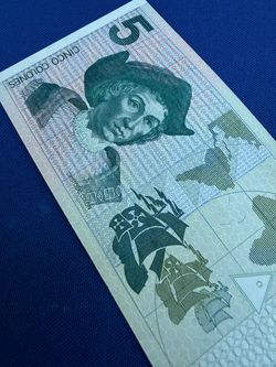 Billete de El Salvador cinco Colones 1997