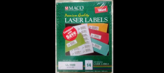 New Maco Laser Printer Labels Self-adhesive LL-1400 Avery