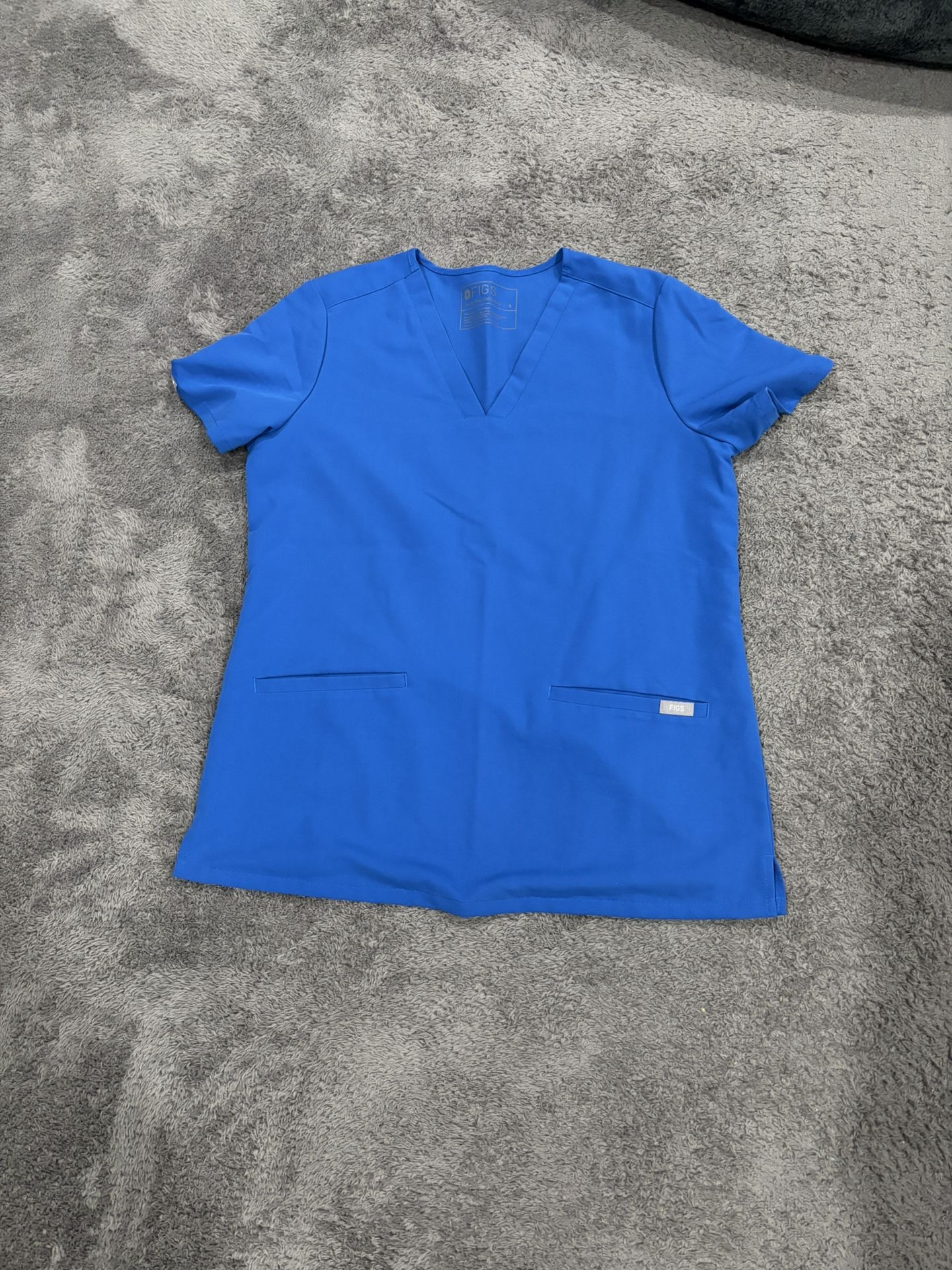 Small FIGS Royal Blue Scrub Top