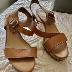 Tan Wedge Sandles Size 7